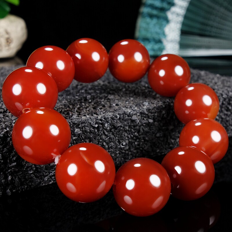 One day at a loss of a Chinese red large hand bead < rich and expensive wrap up > Handstring and real belt certificate-Taobao