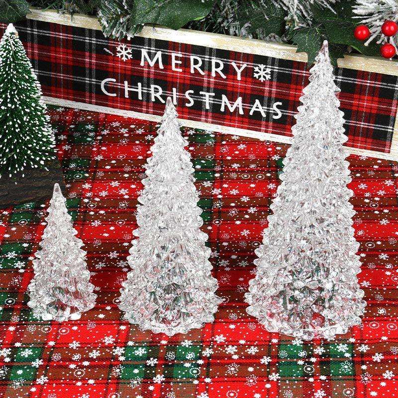 2023 Christmas Decorations, Christmas Ornaments, Acrylic High-Transparency Tree Tower Tabletop Decorations, Scene Setup Atmosphere