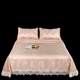 Summer ice silk cool mat three-piece set cool bed linen machine washing lace edge summer air conditioning soft mat can be customized