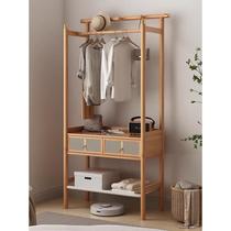Household bedroom coat rack solid wood floor-standing clothes storage rack bag rack modern simple clothes hanger 2024 new style