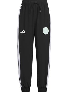 中小童 adidas针织运动裤 Climacool 宽松速干休闲束脚 黑色/白