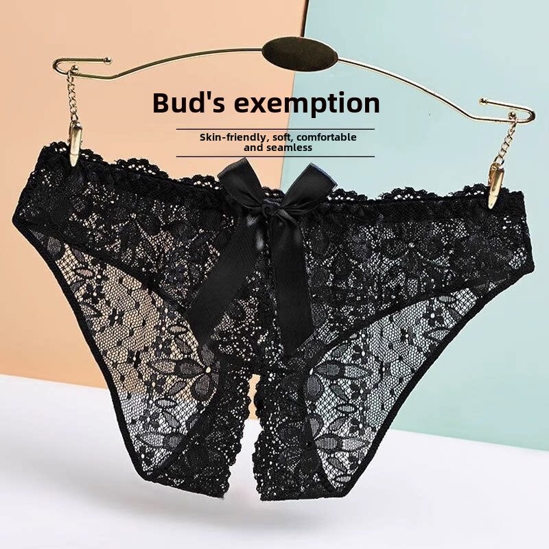 Plus-Size Couple's Lingerie, Passionate T-Shaped Women's Crotchless Panties, Couple's Sexy Boxer Briefs, Hot Lace