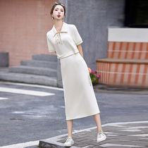 2024 summer new style fashionable simple elegant trendy versatile embroidery design fake two-piece lapel dress