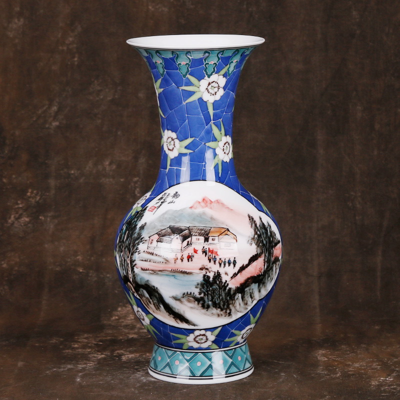 Age old porcelain series 70s group power porcelain factory subject matter minerals paint hand-painted vase swing piece Shaoshan NL152