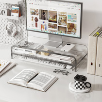 Acrylic elevated monitor stand work station computer desktop storage notebook office desktop storage rack
