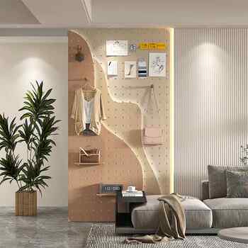 Pure solid wood hole board custom entrance entrance to block the meter box creative wall hanging board decoration storage rack