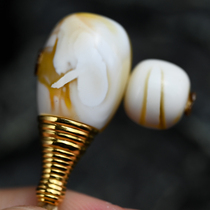 1 9 grams (strong fluorescence) high-quality 18k gold porcelain white flower beeswax golden tower tee set accessories