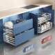 Household pull-out basket kitchen cabinet 304 stainless steel double-layer drawer type cupboard storage built-in dish rack bowl basket