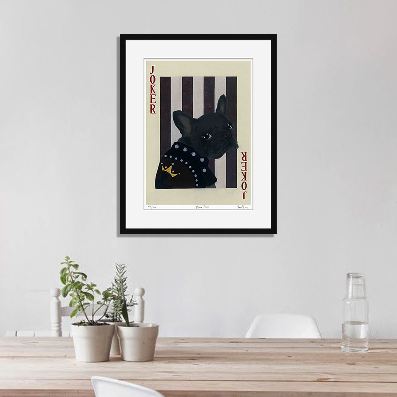 Du as Snow Living Room Decorative Painting Cartoon Dog Minimalist Hang Painting Gift <Poker Face > Limited signature prints