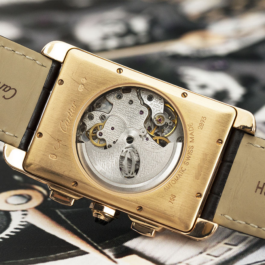 【5折起拍】公价213000[9.5新]卡地亚坦克机械18k玫瑰金男士手表