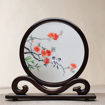 Su embroidery double-sided embroidery pure hand embroidery table screen A natural match new Chinese style home decoration ornaments gifts
