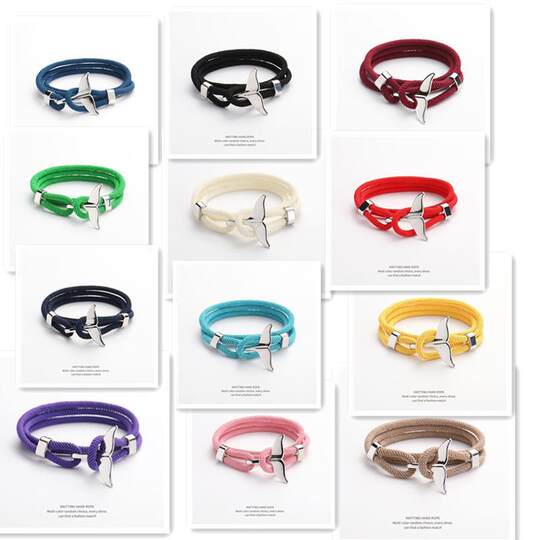 Whale Tail Bracelet for Men, Anchor Navy Bracelet for Women, ins Niche Design Braided Rope, Trendy Red Rope for Men, Simple Couple Bracelet