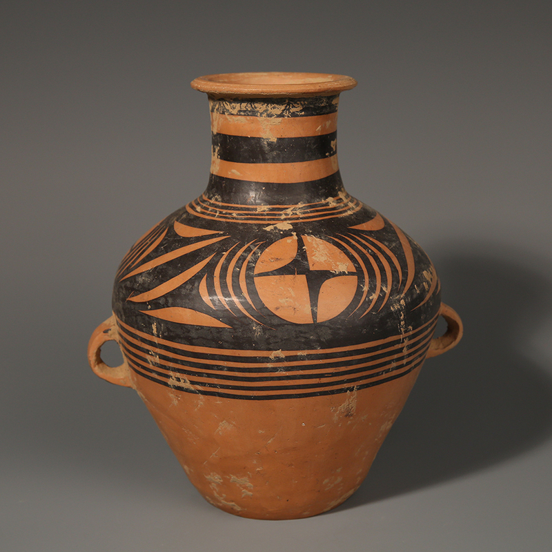 Majiayao Pottery Majiayao Colored Pottery Double-Eared Pottery Jar Red Pottery Jar Majiayao Double-Eared Pottery Vase Tianyi International Culture