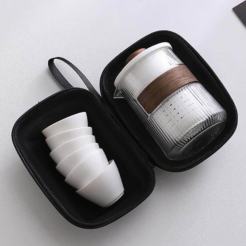 Ceramic travel tea set portable set tea making outdoor portable travel camping tea drinking equipment quick cup tea gift