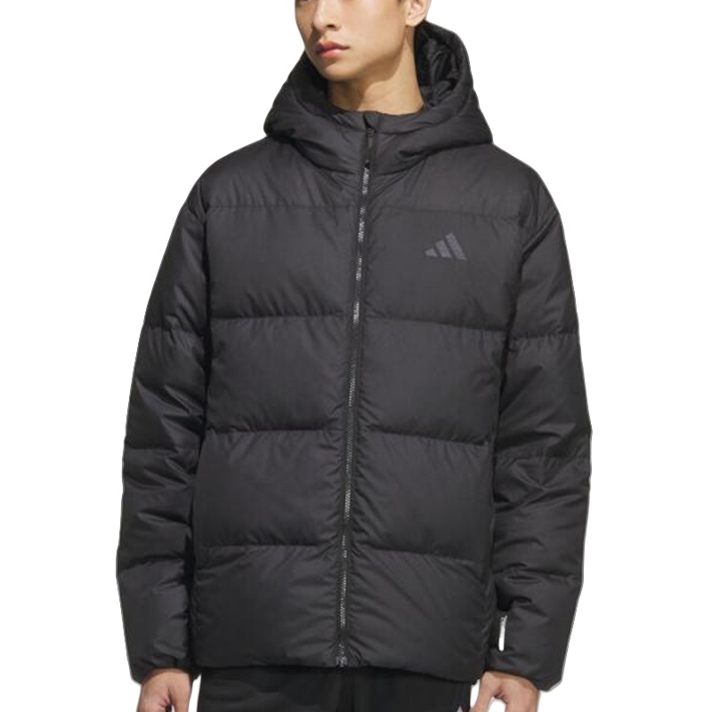 adidas 品牌logo运动休闲连帽长袖羽绒服 男款