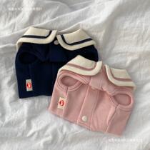 Navy collar vest dog clothes summer Teddy Bichon Pomeranian small dog pet cat summer thin section