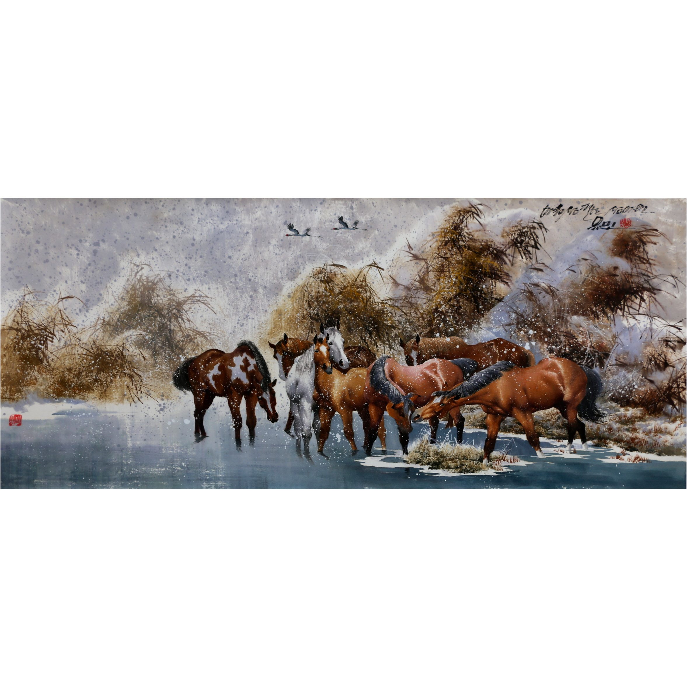 Living room decorative painting Korean painting auction video viewing goods 1.9 meters Yin Min 