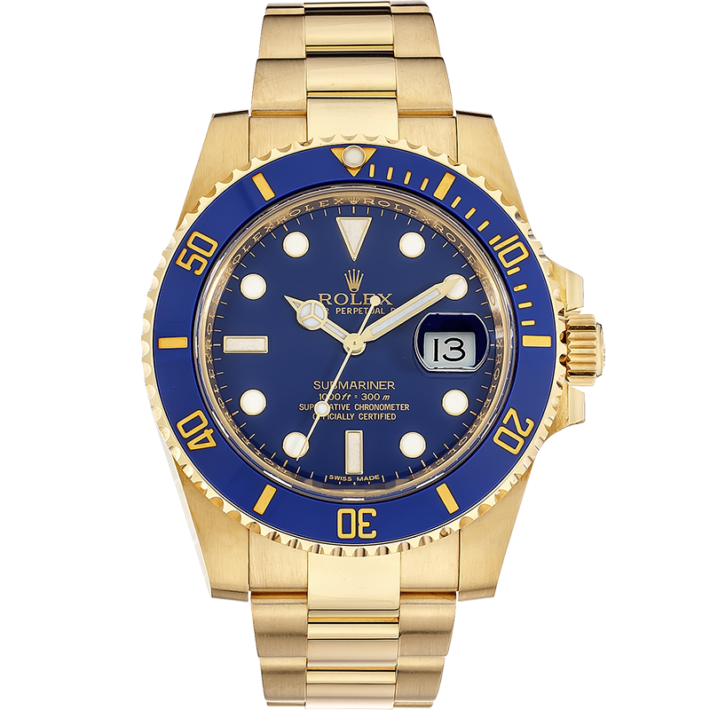 All-Gold with Blue Dial [9.8 New] Rolex Submariner Gold Automatic Mechanical Watch for Men 116618lb