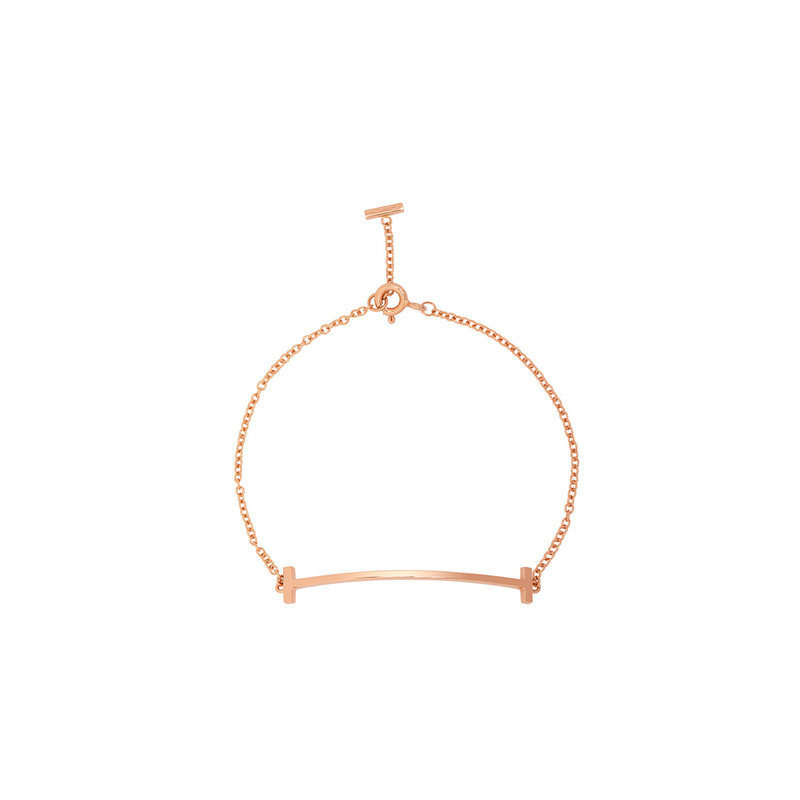 9.9 New Tiffany & Co. Tiffany t Series Smile 18K Rose Gold Fashionable Women's Bracelet 9.9 New Tiffany & Co. Tiffany t Series Smile 18K Rose Gold Fashionable Women's Bracelet