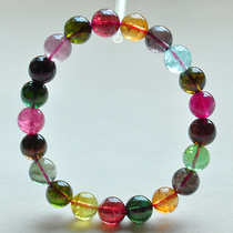Old material tourmaline 9mm 26g natural Brazilian rainbow tourmaline bracelet for women crystal candy single circle A233
