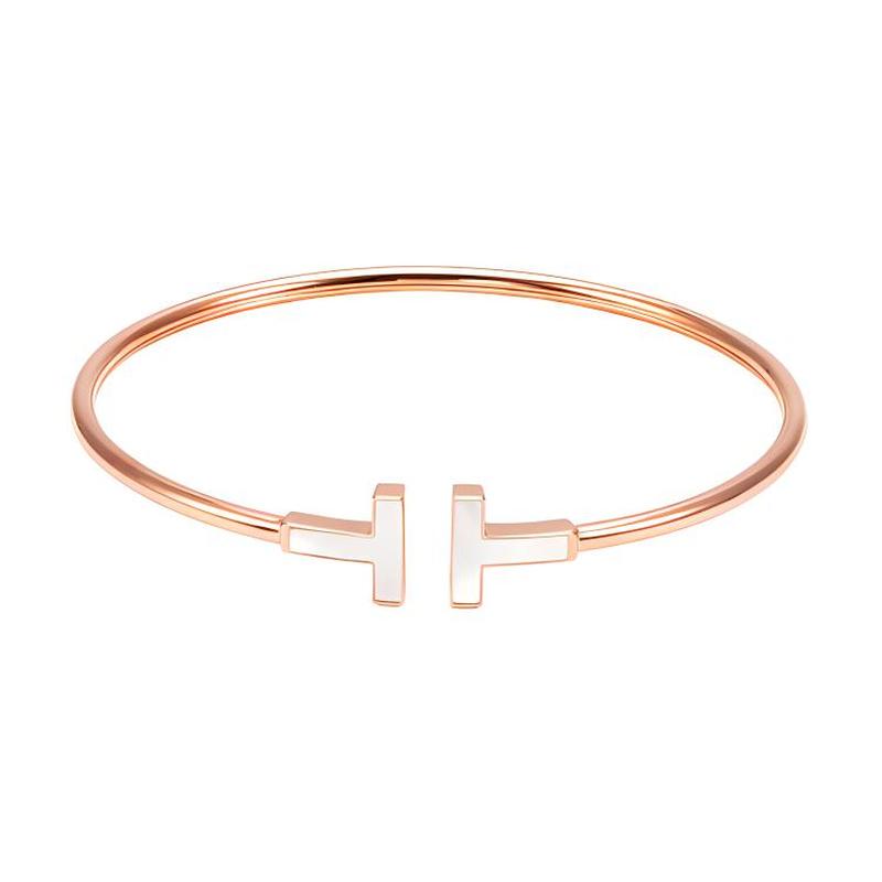 Tiffany & Co. Tiffany t Series Adjustable Open Coil Mother-Of-Pearl Bracelet