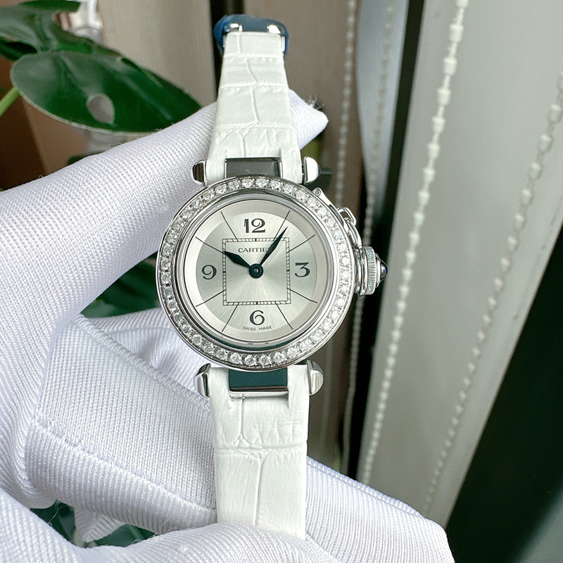 Direct Purchase Price: 98% New Cartier Pasha Series Watch, Quartz with Post-Installation Diamonds, Women's Watch, 27mm