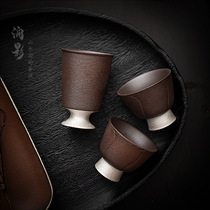 Retro ceramic teacup tea cup stoneware goblet semi-handmade master cup tea single cup household personal cup