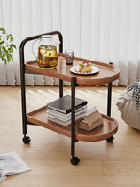 Movable small coffee table trolley living room sofa side table mini small table storage rack Nordic style dining cart with wheels