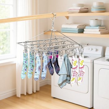 Stainless Steel Square Sock Clips 20/30/40 Clips Multi-Head Drying Rack Bulk Purchase B2B Traders Only