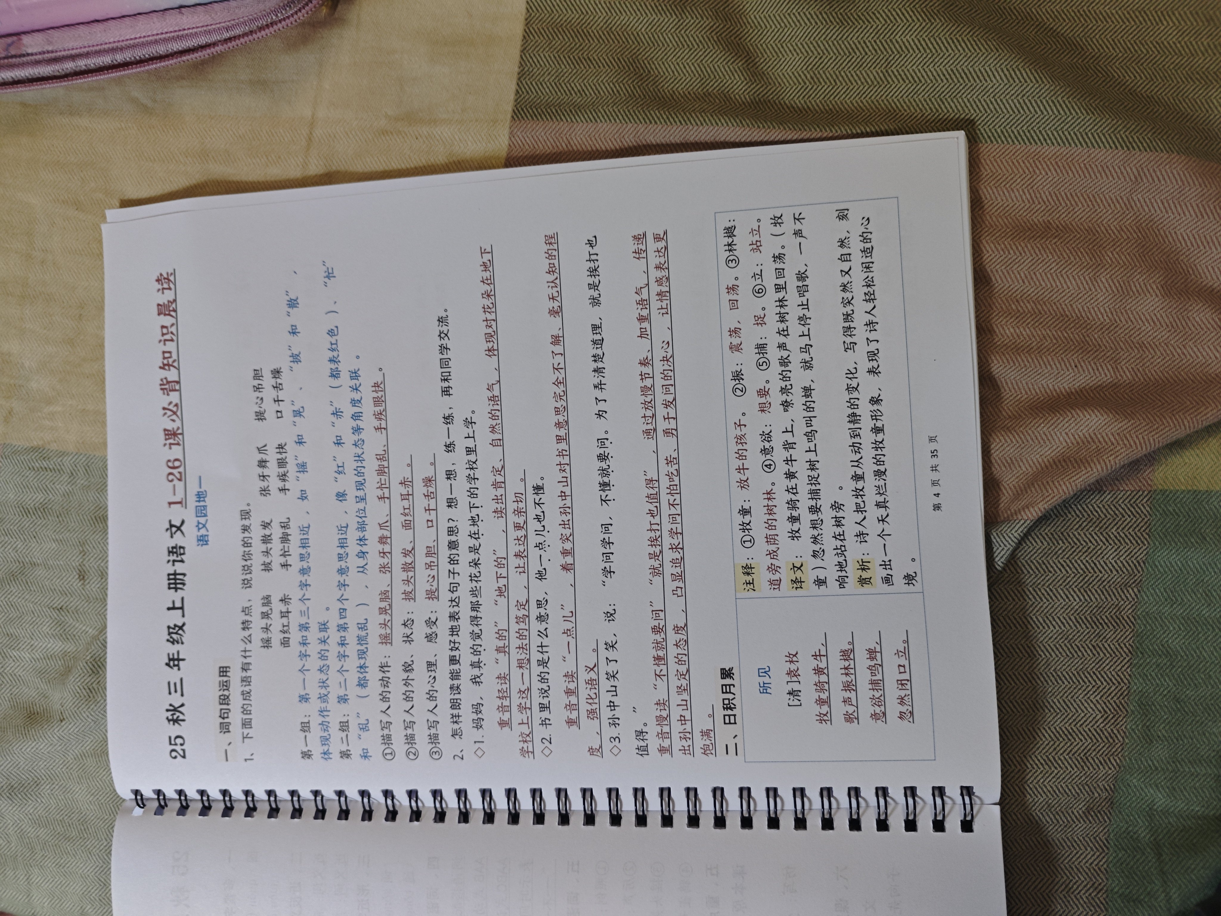 25秋三年级上册语文1-26课必背知识晨读单三上每课考点归纳总结期末复习重点字词积累高频汇总课本同步清单课文词语组词句子汉字评价-