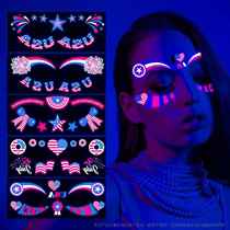 2024 New American Independence Day Fluorescent Face Tattoo Sticker USA Party Luminous Waterproof Tattoo Sticker