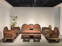Indonesian black rosewood broad-leaf rosewood living room carved lotus sofa throne imitation of classical new Chinese mahogany furniture