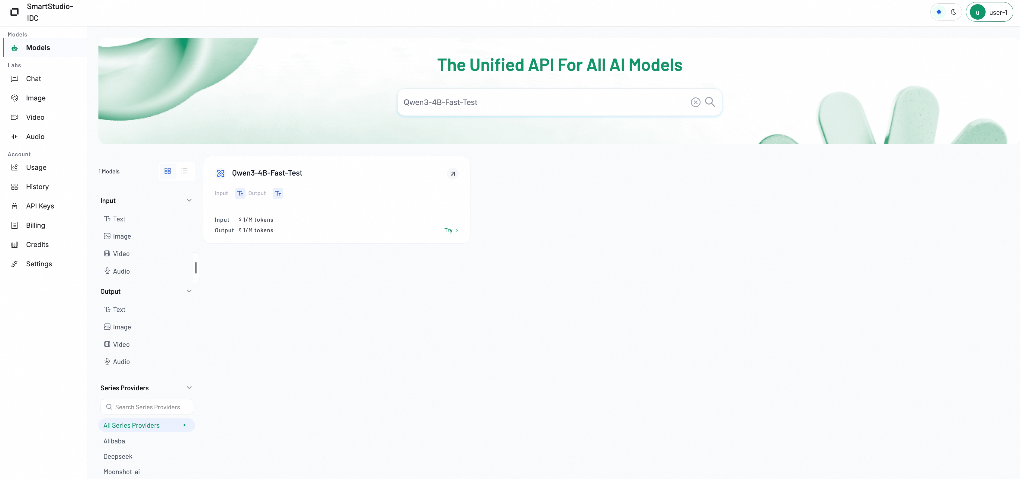 User Console Model Gallery