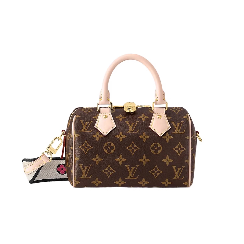 Unused Lv/Louis Vuitton Lv Bag Speedy20 Monogrammed Cowhide Crossbody Bag for Women