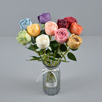 Simulated princess rose single branch curled rose living room dining table coffee table display shopping mall window display cabinet engineering modeling