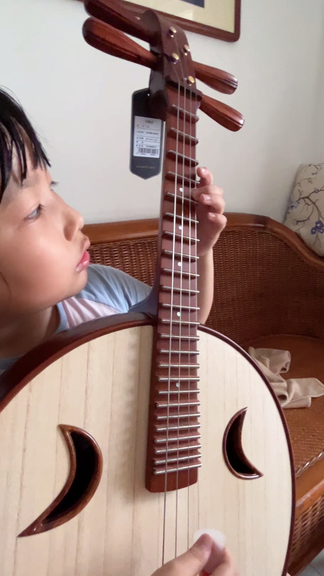 中国　中阮 最呆萌的乐器：中阮！得名于西晋“竹林七贤”中的阮咸。唐朝以前