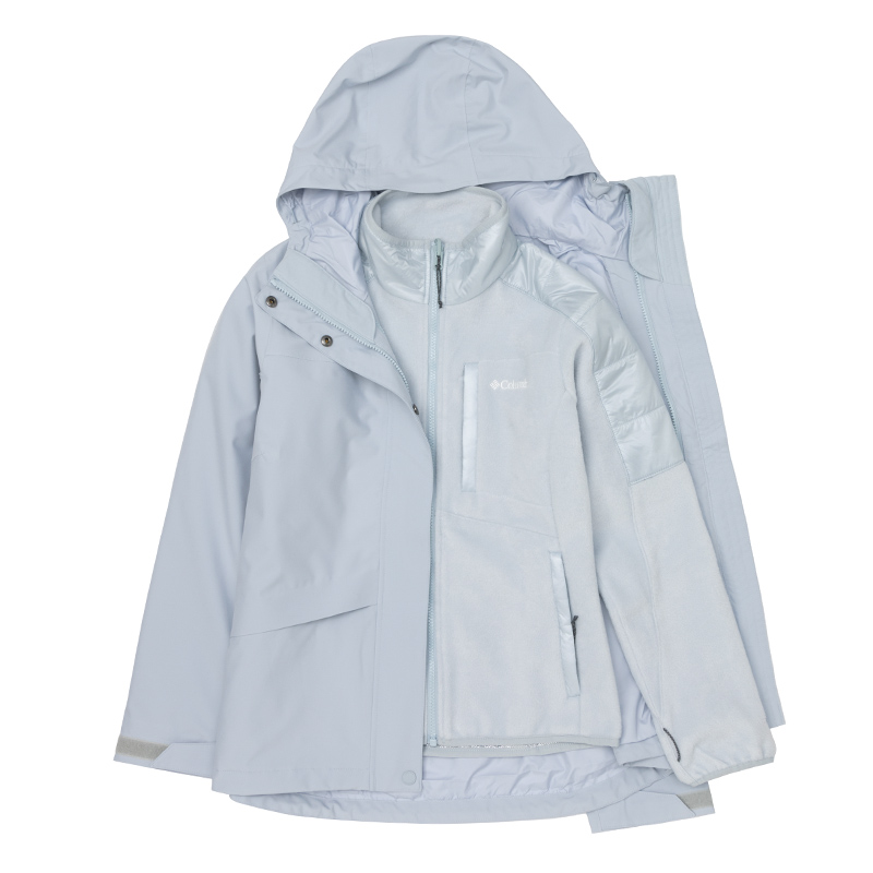 Columbia哥伦比亚摇粒绒三合一银点热能抓绒三合一防水冲锋衣女