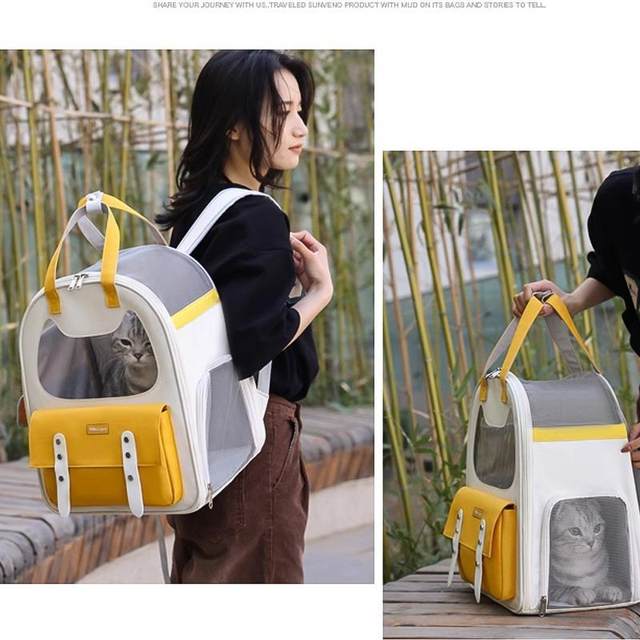 Cat Bag, Portable Dog Bag, Backpack, Cat Shoulder Bag, Large Capacity, Breathable Cat Anti-Stress Portable Pet School Bag