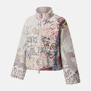 NIKE耐克男子jordan运动休闲保暖立领涂鸦羽绒服外套HV0630-133