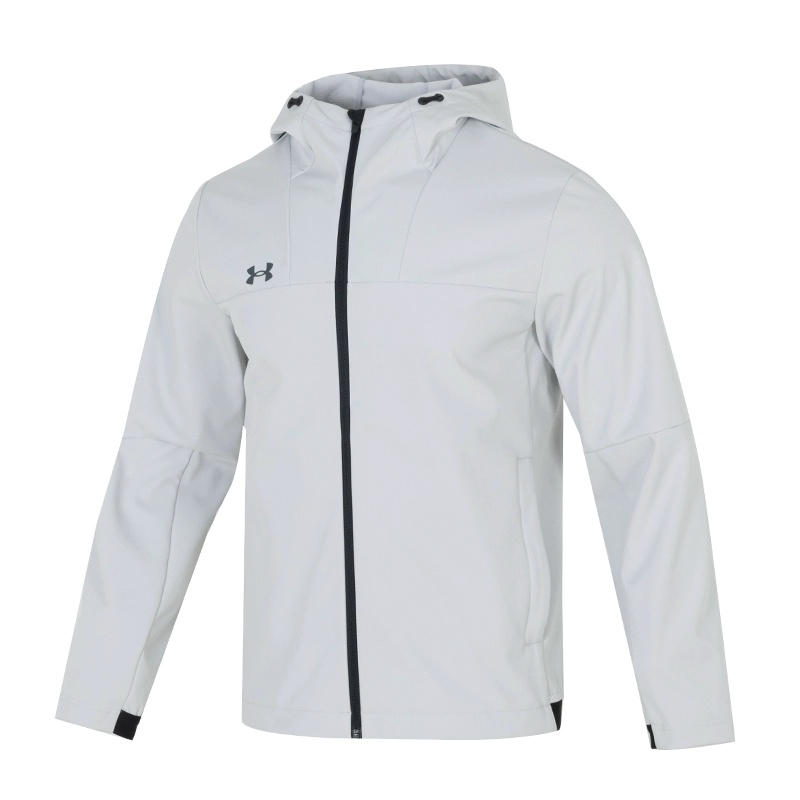 Under Armour 连帽梭织休闲夹克加绒外套 男女同款 白色