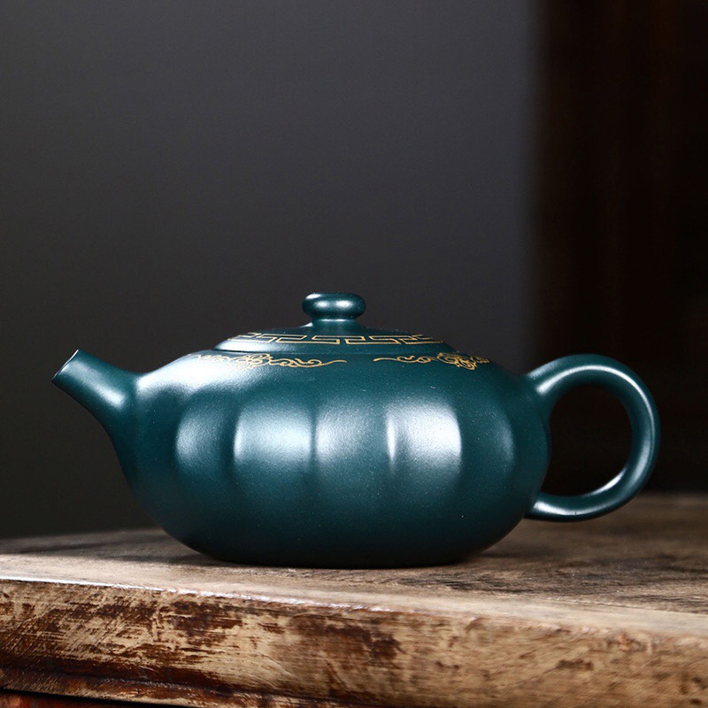 1 Yuan from Purple Sand Pot Pure Artisanal Guoyu Ge Teacher in Gulang State Green mud about 330cc Yixing tea tea with a