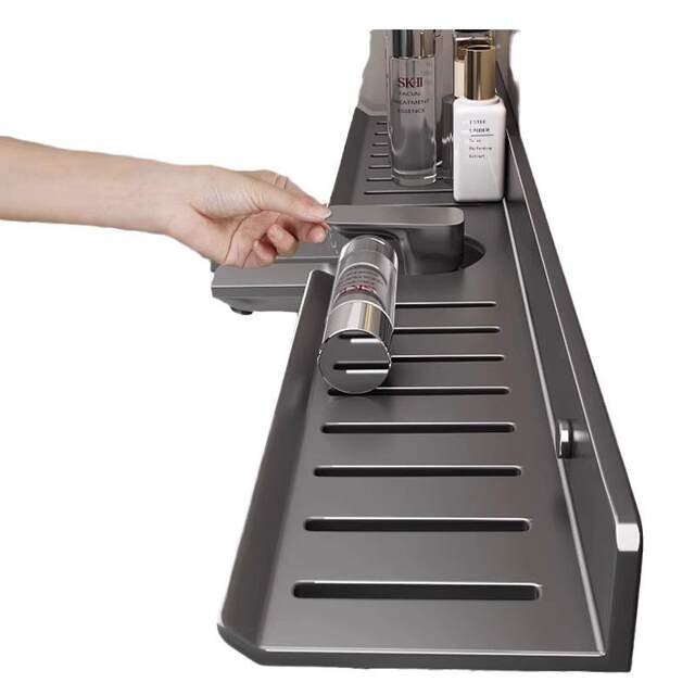 Mirror-Front Bathroom Storage Rack, Toilet Washbasin, Wall-Mounted, No-Drill Bathroom Shelf