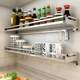 Seasoning storage rack on the kitchen without punching wall 304 stainless steel wall-mounted soy sauce bottle storage rack