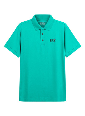 EMPORIO ARMANI/阿玛尼 SS24 纯色竖排扣短袖Polo衫 男款松石绿色