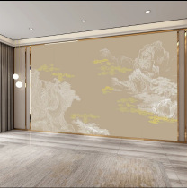 New Chinese style TV background wall wallpaper Zen ancient style wall cloth ink artistic conception landscape wallpaper study tea room mural