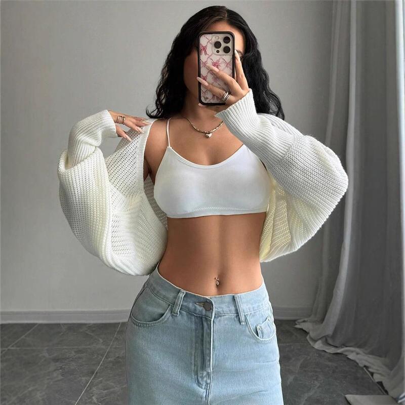 European and American Cross-Border Amazon 2025 New Products Aliexpress Loose and Versatile Knitted Cardigan Short Sweater Shawl Coat