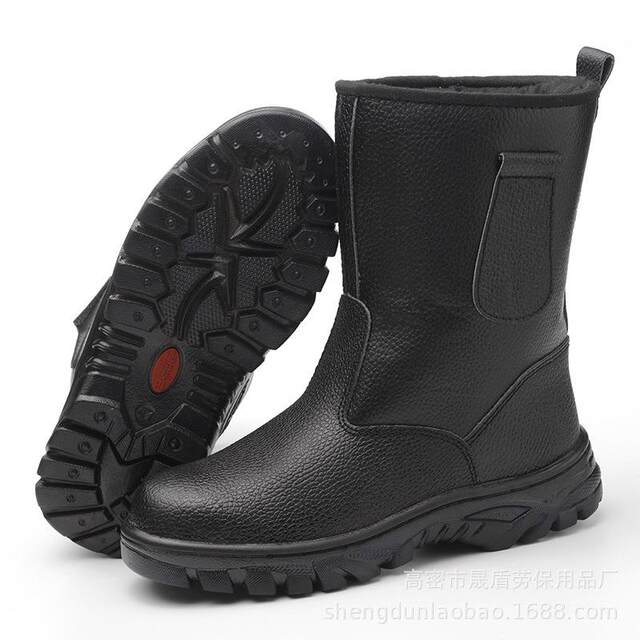Labor protection shoes men's steel toe caps anti-smash and puncture-proof high-top high-top oil field labor protection boots welding work cotton shoes safety shoes