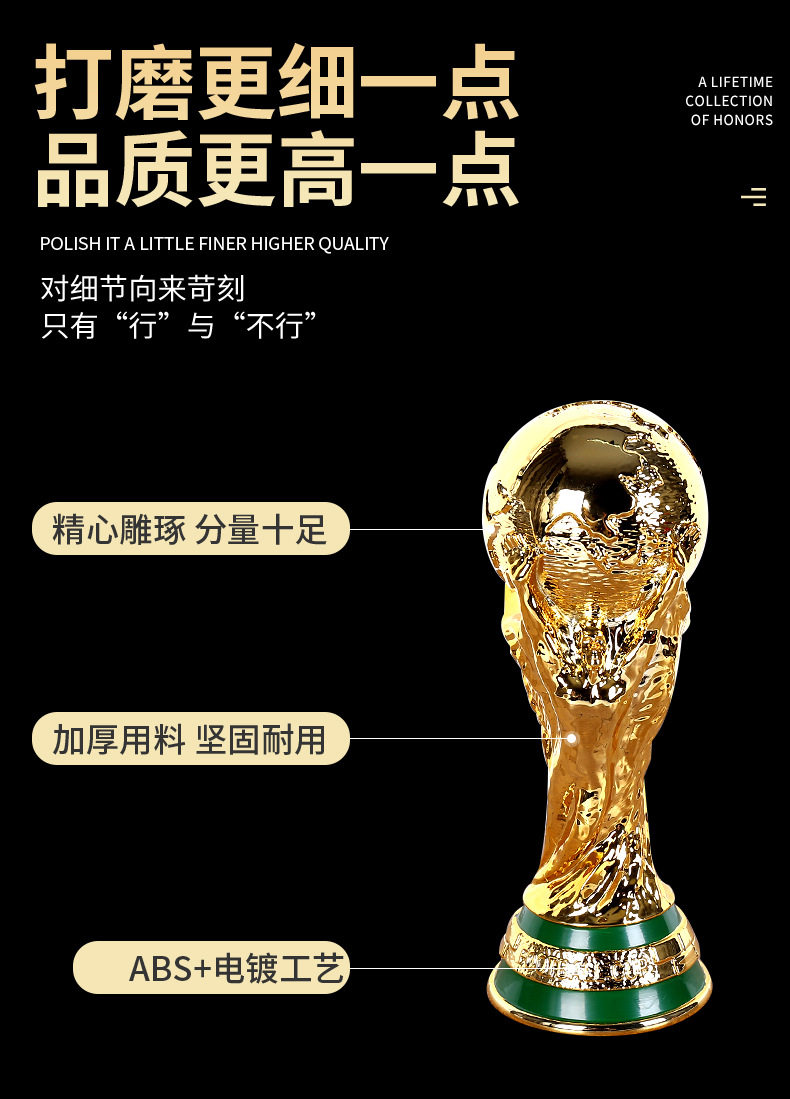 Auf Lager 2026 FIFA Weltmeisterschaft Trophäenmodell Ornament Fußball-Trophäenmodell Fußballfan Gedenkdekoration Sammlerstück Geschenke – Detail 3