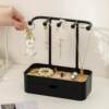 Japanese double-layer jewelry storage rack with drawers, ring and earring jewelry storage and organization rack, necklace and hair tie hanger