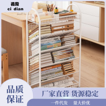 Bookshelf and desk removable childrens book storage rack with wheels floor-standing desk simple trolley bookcase